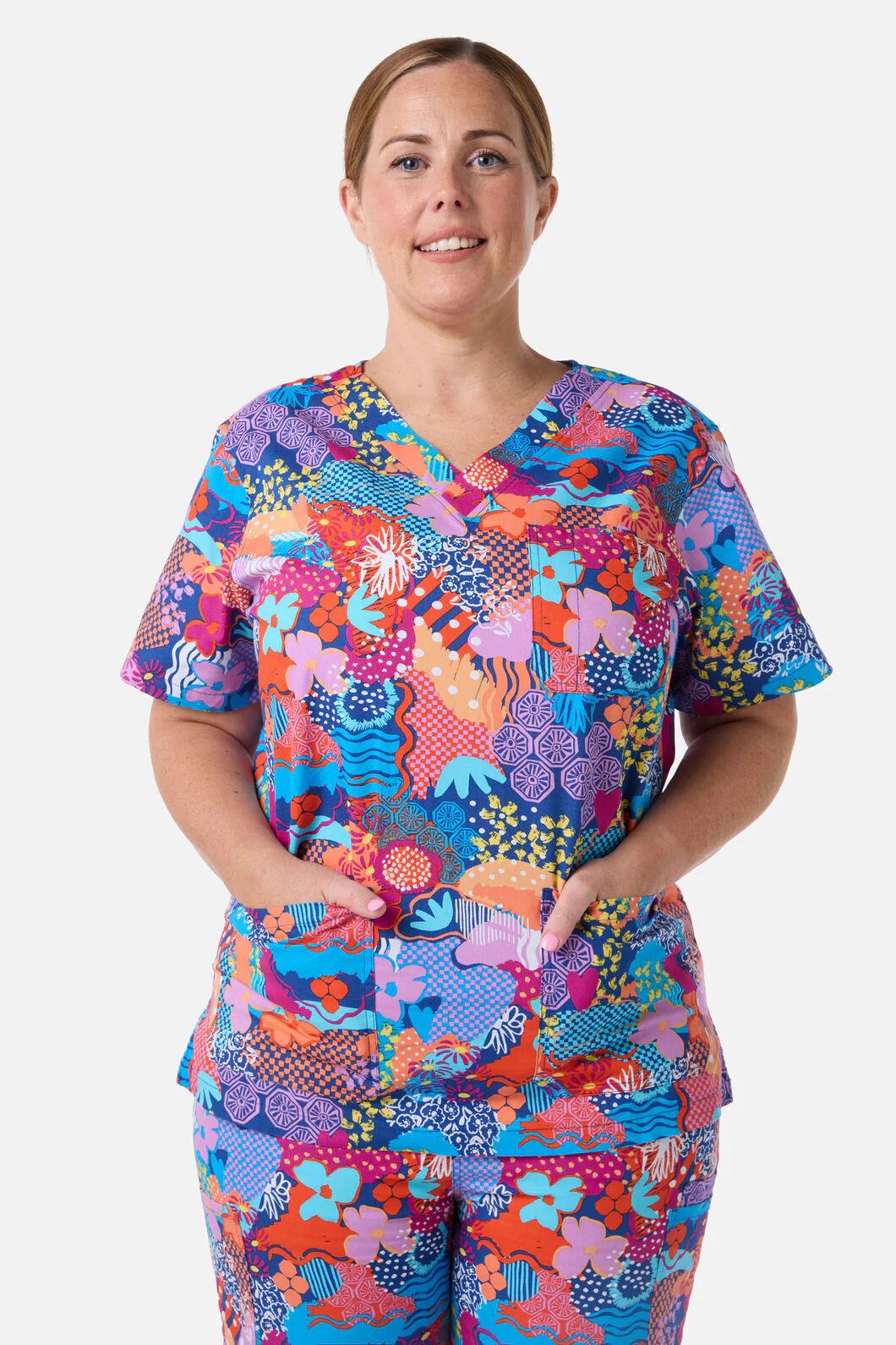 Kimono Collage Scrub Set - Image 2