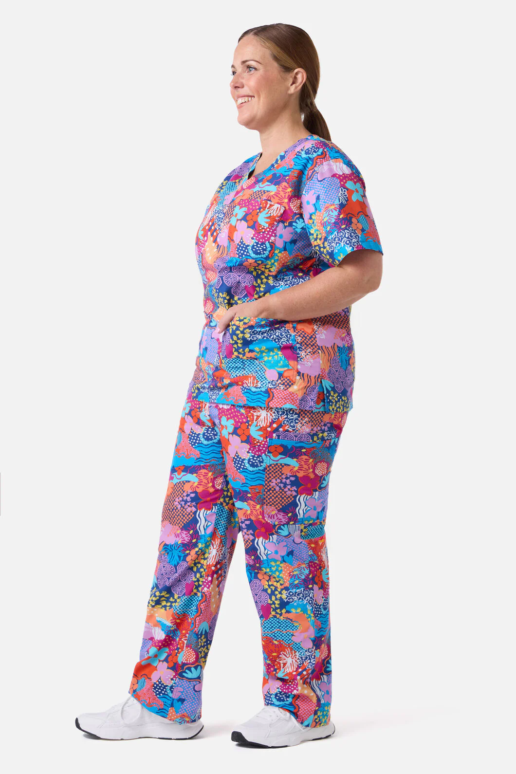 Kimono Collage Scrub Set - Image 3