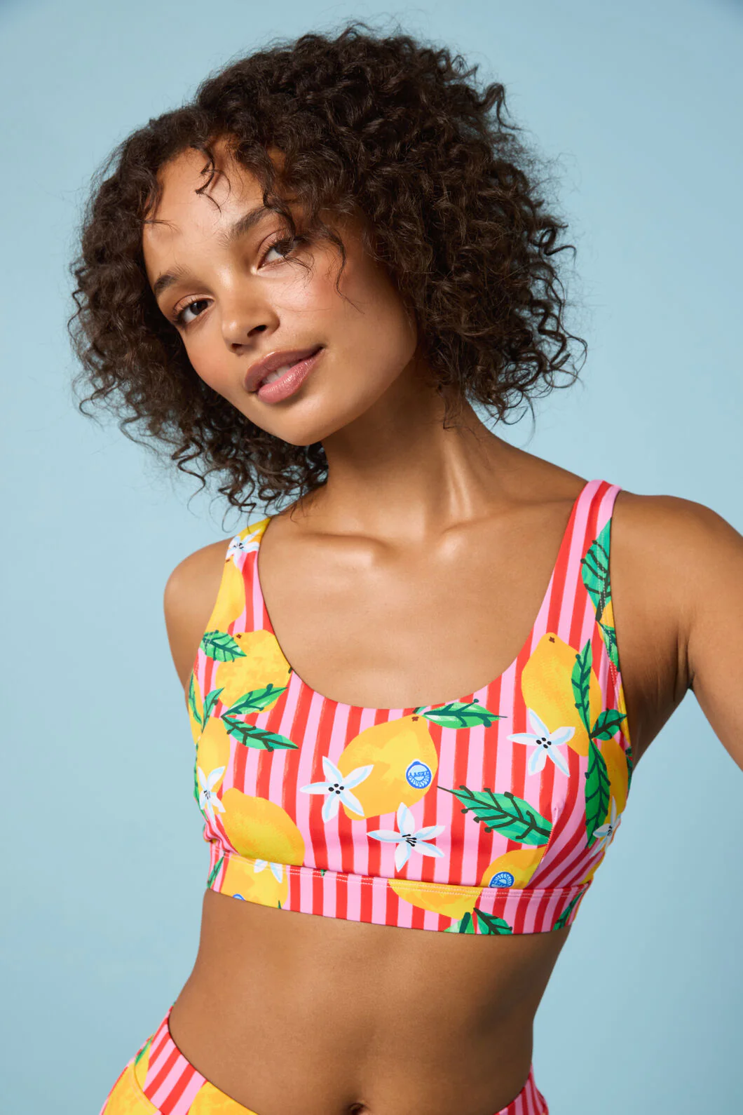 Lemonade Print Bikini Top