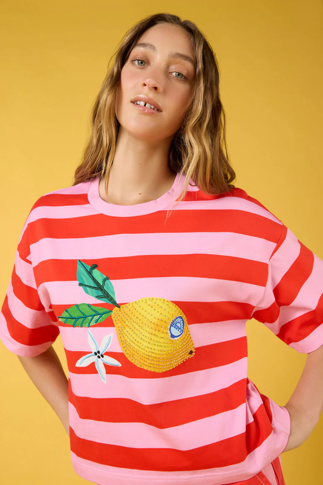 Lemonade Print Relaxed Tee - Image 2
