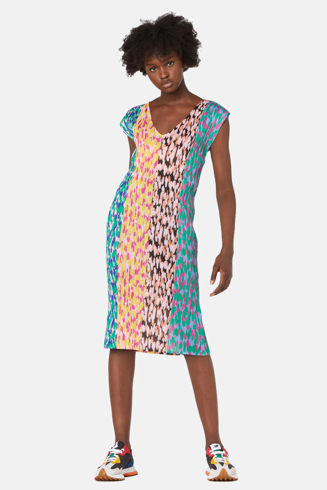 Lemondrop Pleat Dress