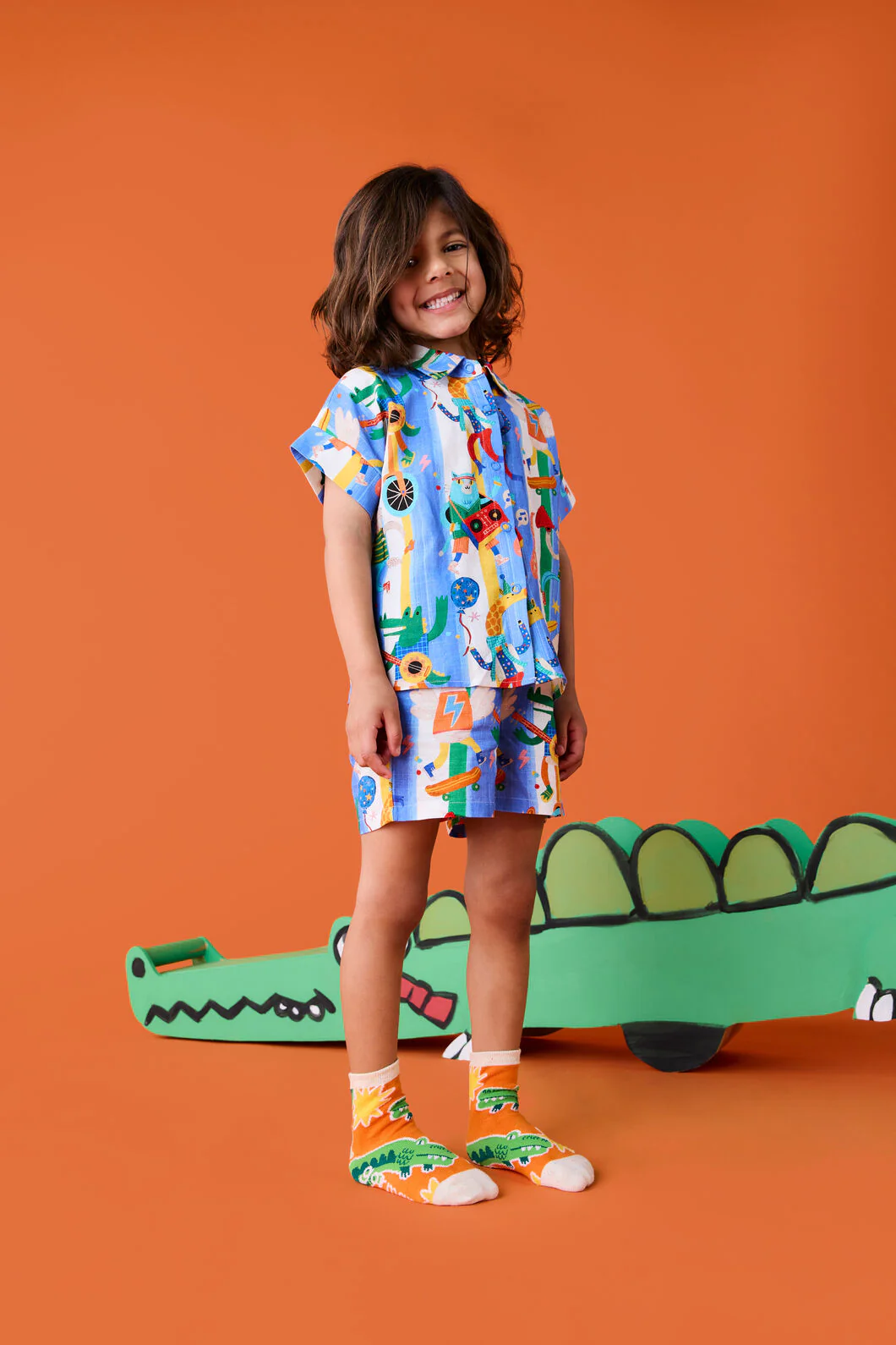 Lets Go Stripe Kids Shorts