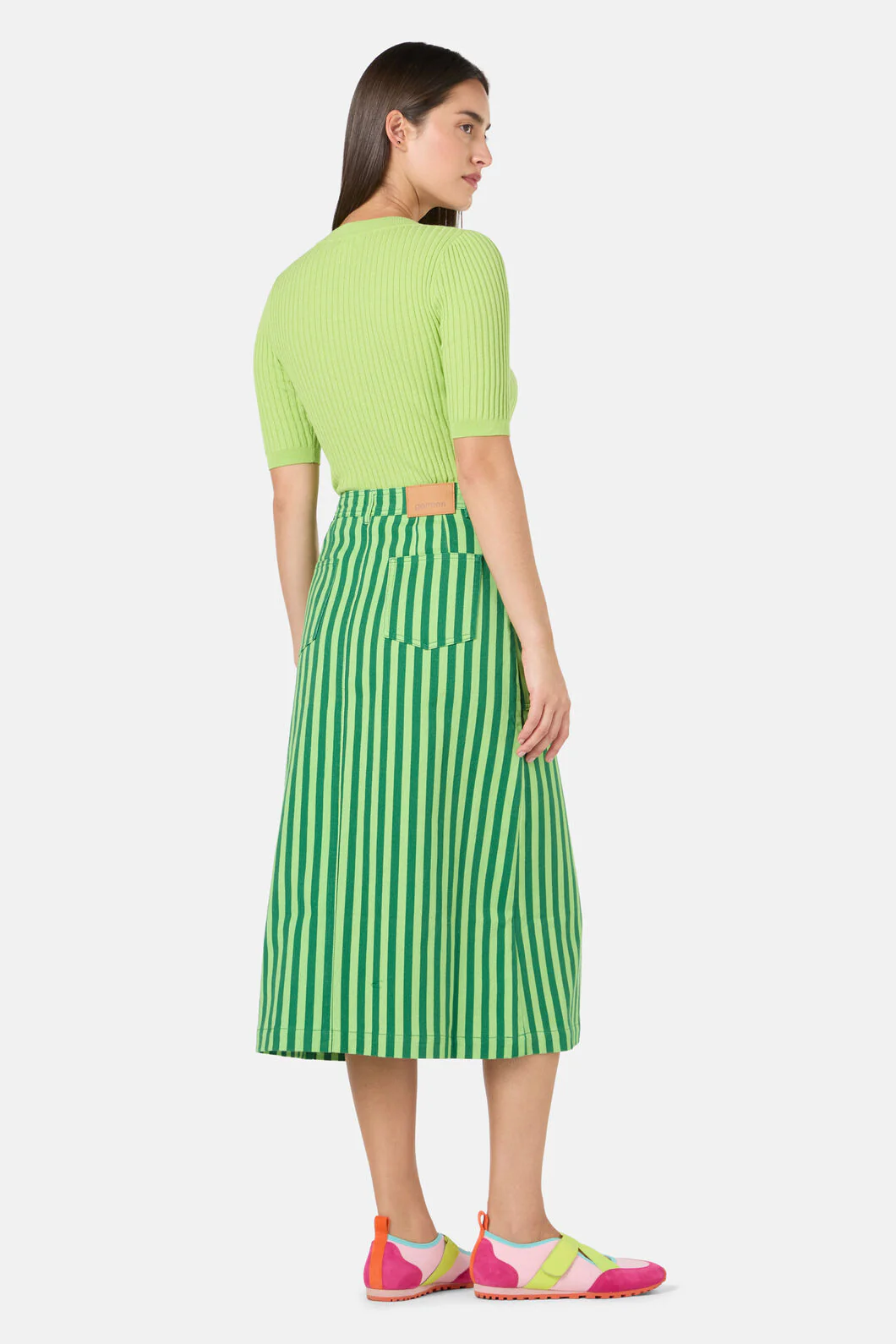 Linea Stripe Denim Skirt - Image 5
