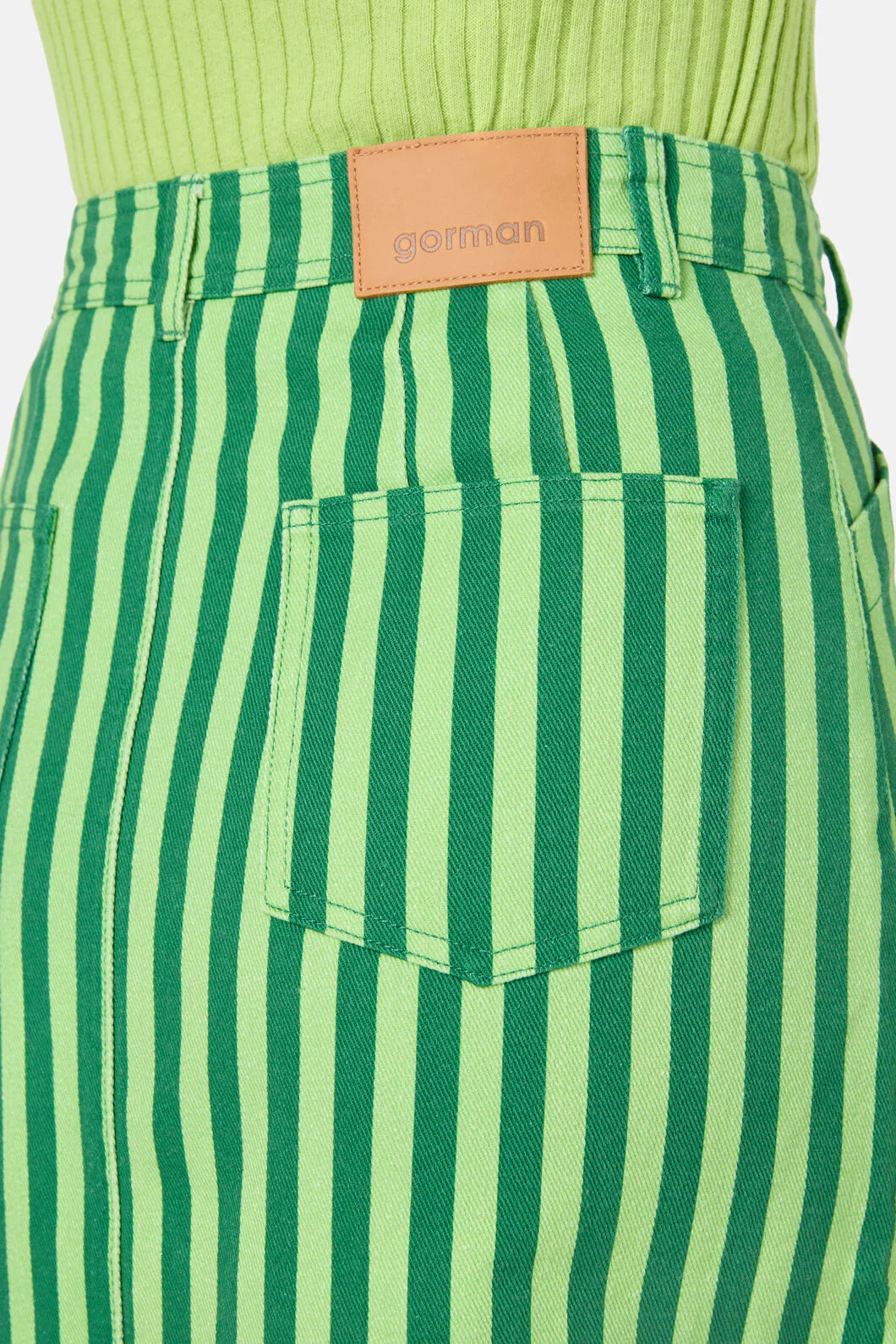 Linea Stripe Denim Skirt - Image 7