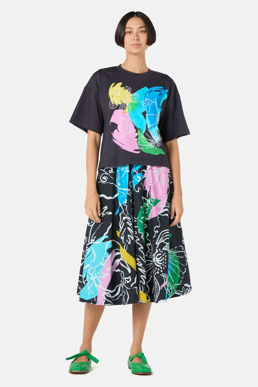 Linework Embroidered Relaxed Tee - Image 2