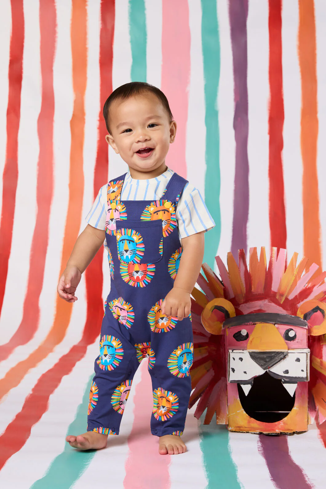 Lion Spot Baby Overalls