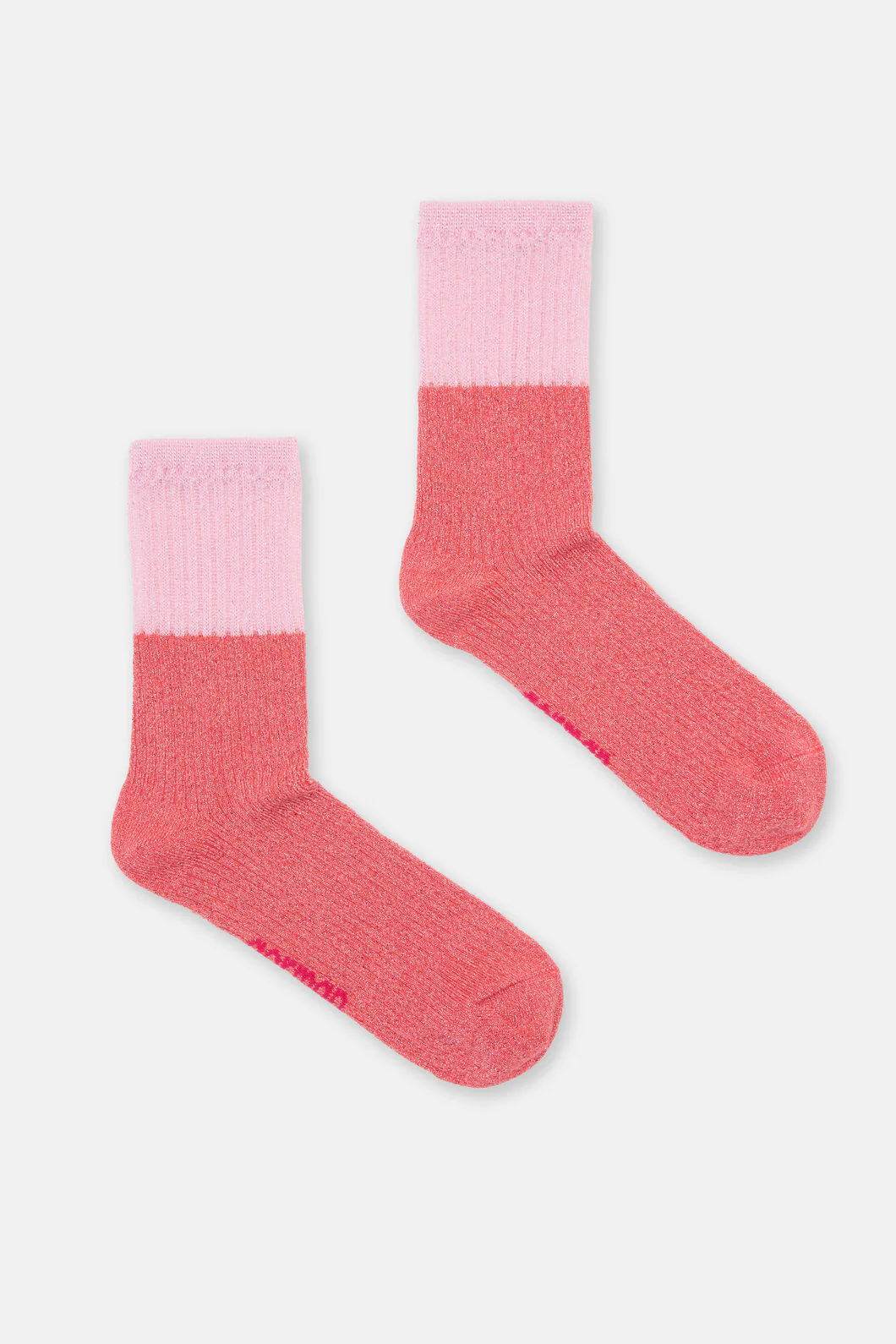 Macey Rib Lurex Coral Crew W