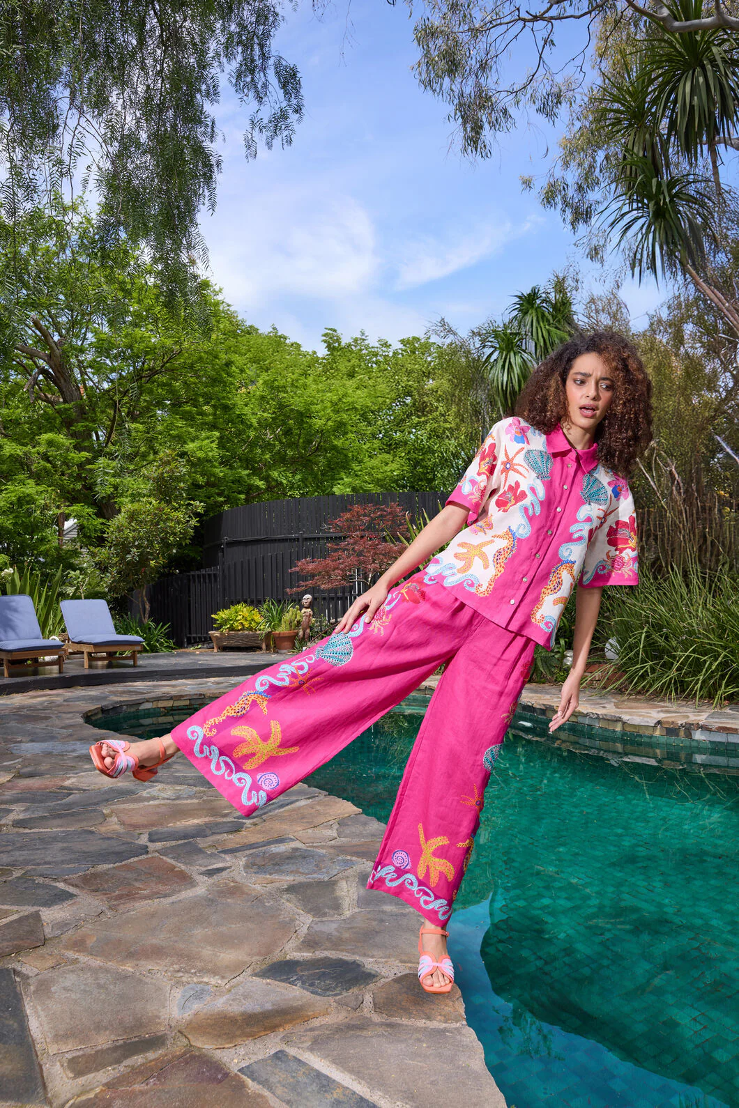 Mermaid Resort Print Pant
