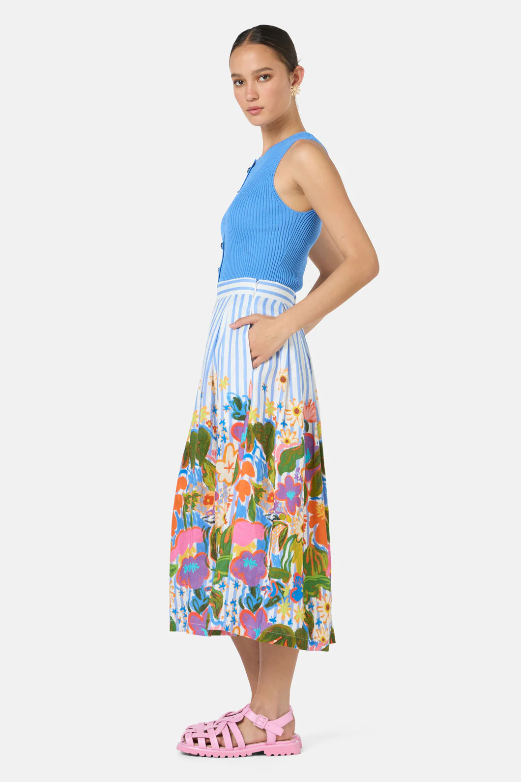 Midnight Garden Stripe Skirt - Image 3