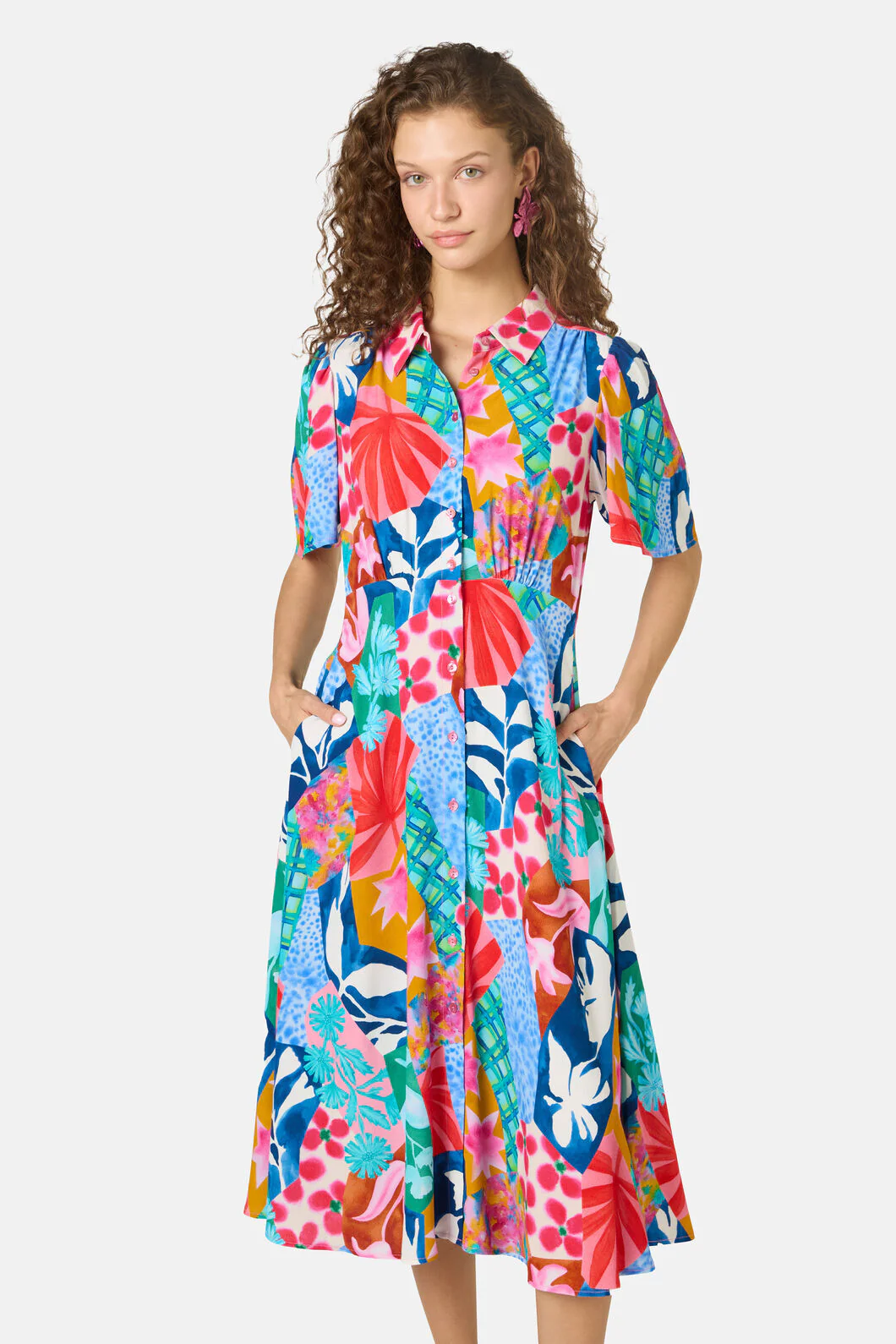 Montage Print Shirt Dress - Image 4