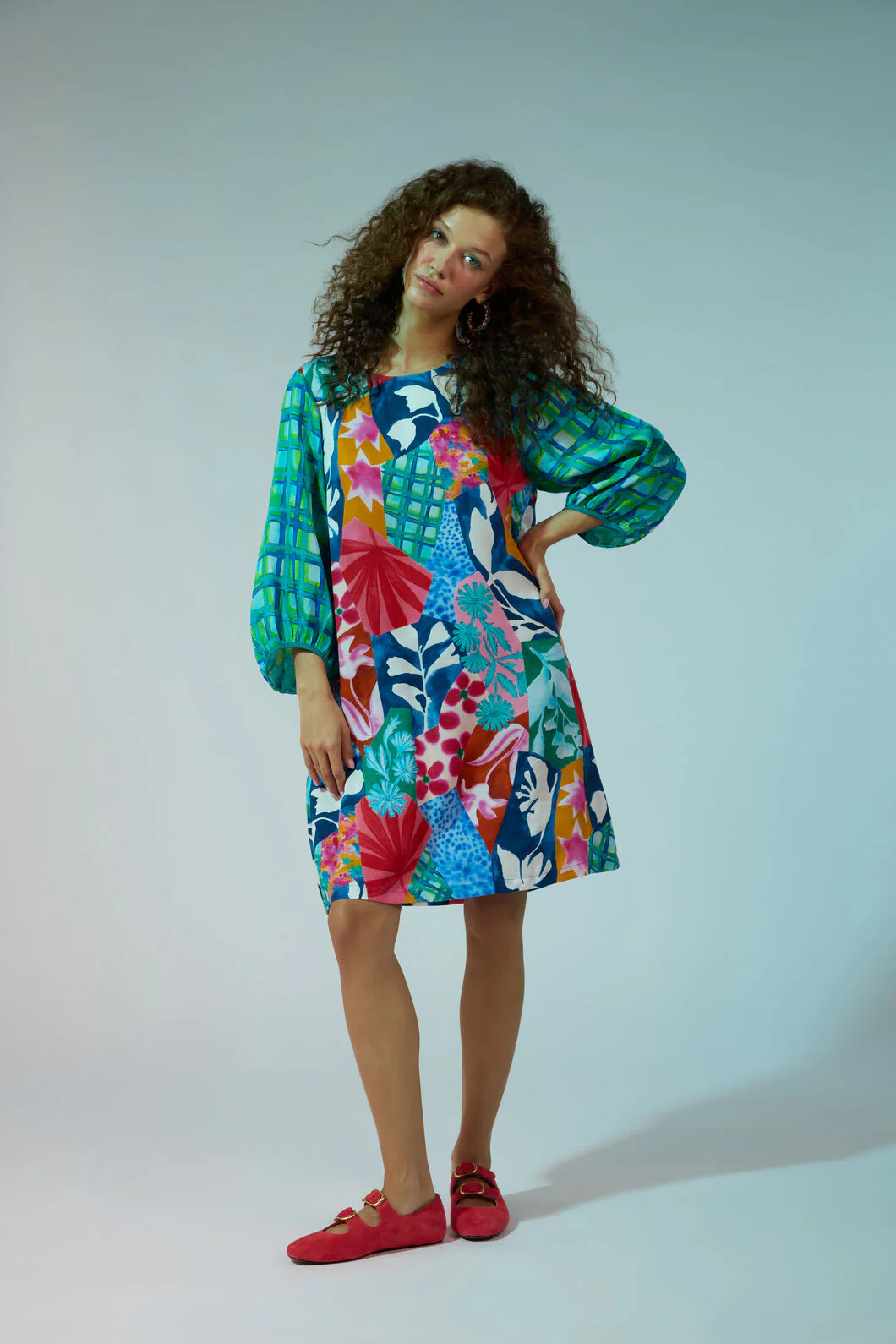 Montage Print Short Dress - Image 2