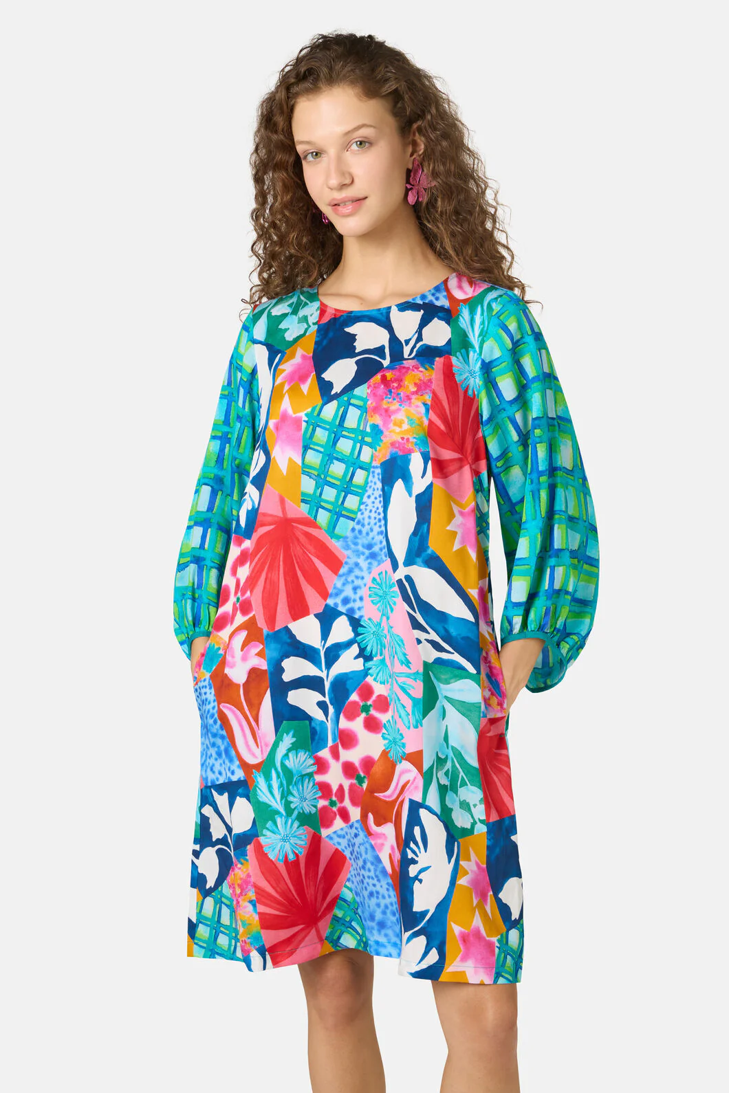 Montage Print Short Dress - Image 3