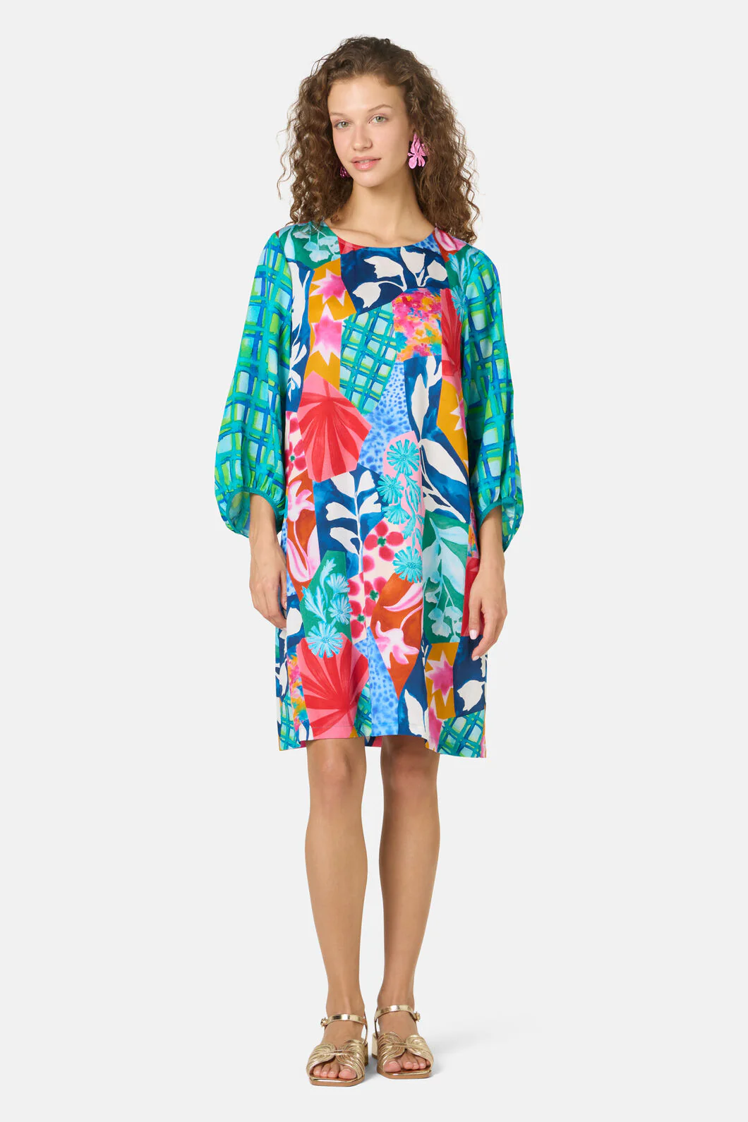 Montage Print Short Dress - Image 4