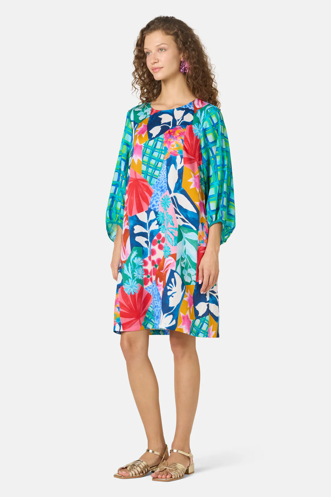 Montage Print Short Dress - Image 5