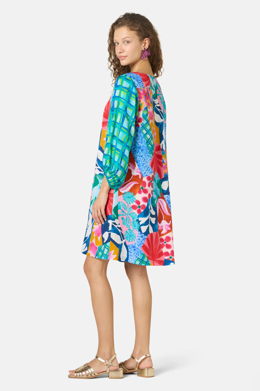 Montage Print Short Dress - Image 6