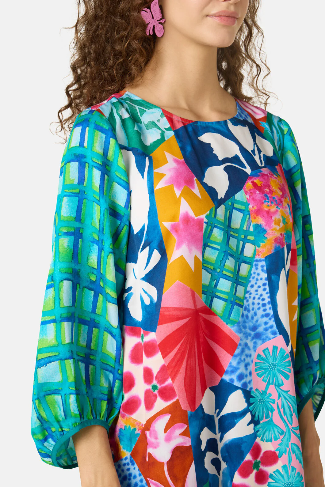 Montage Print Short Dress - Image 7