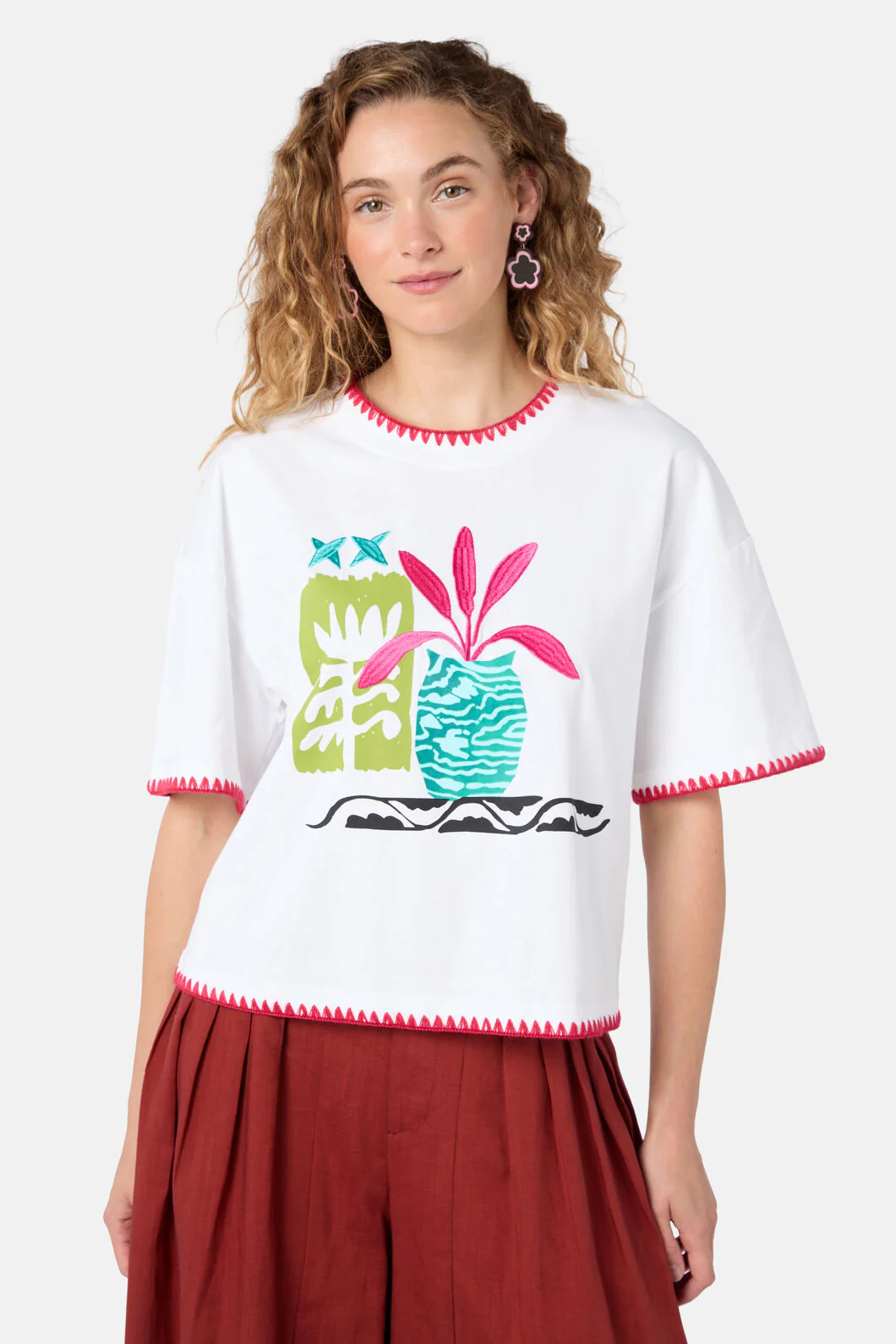 Morocco Embroidered Relaxed Tee