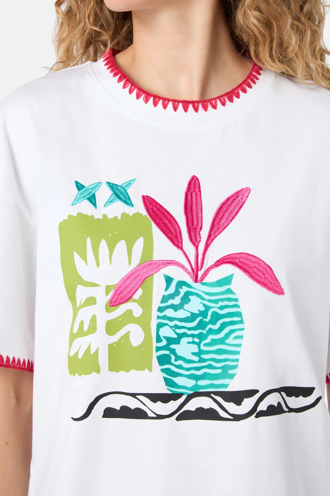 Morocco Embroidered Relaxed Tee - Image 5