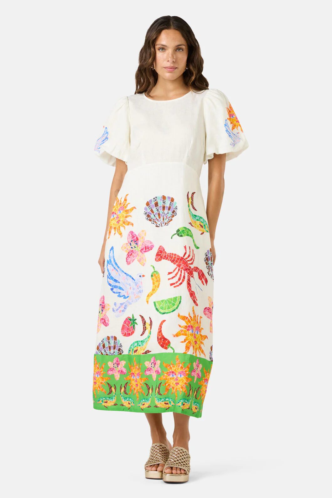 Mosaic Mile Linen Long Dress