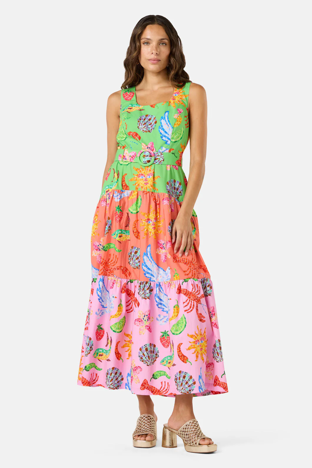 Mosaic Mile Spliced Midi Dress - Image 3