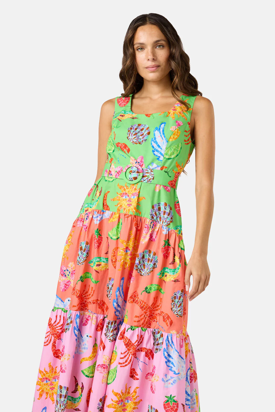 Mosaic Mile Spliced Midi Dress - Image 7