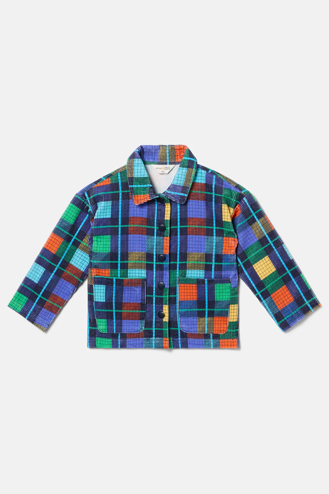 Navy Check Kids Jacket - Image 3