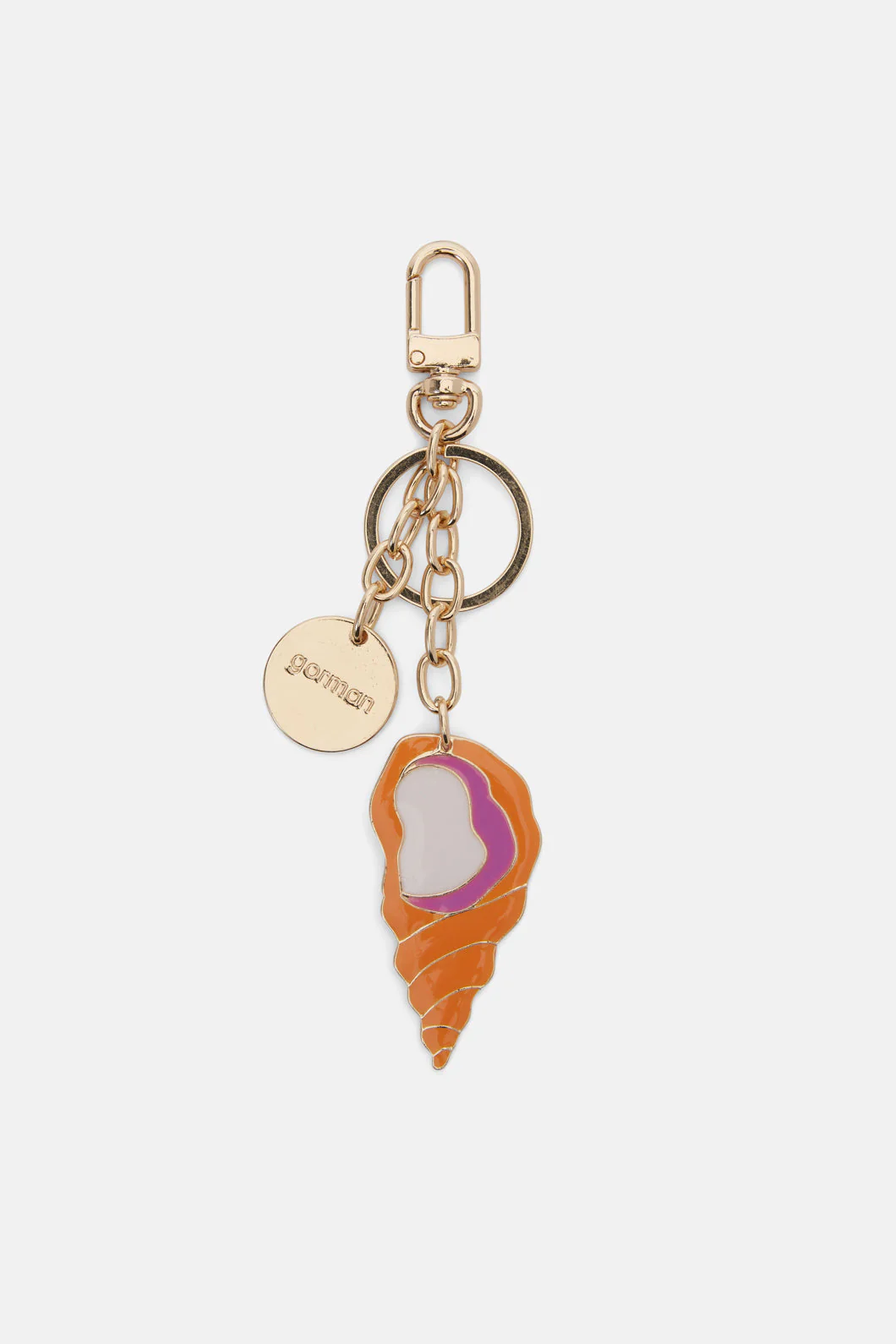 Orange Shell Key Ring