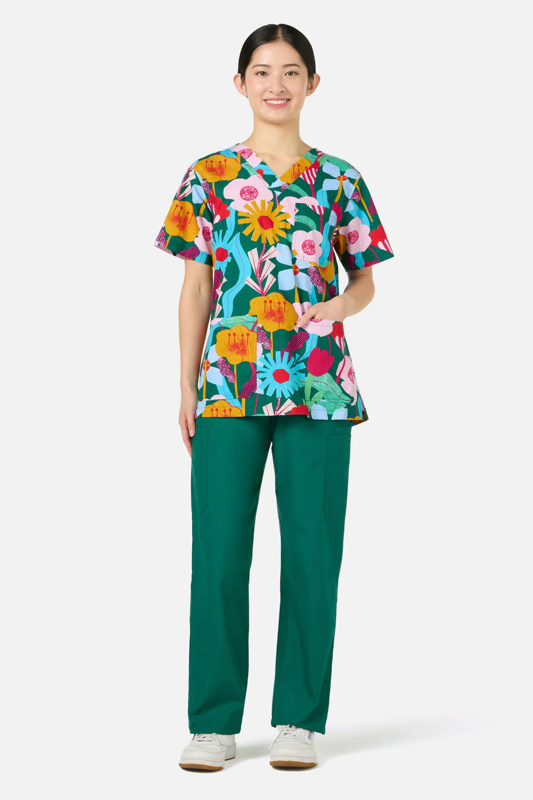 Paper Blooms Top & Pant Scrub Set