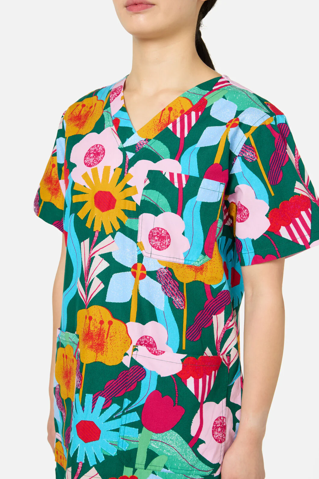 Paper Blooms Top & Pant Scrub Set - Image 5