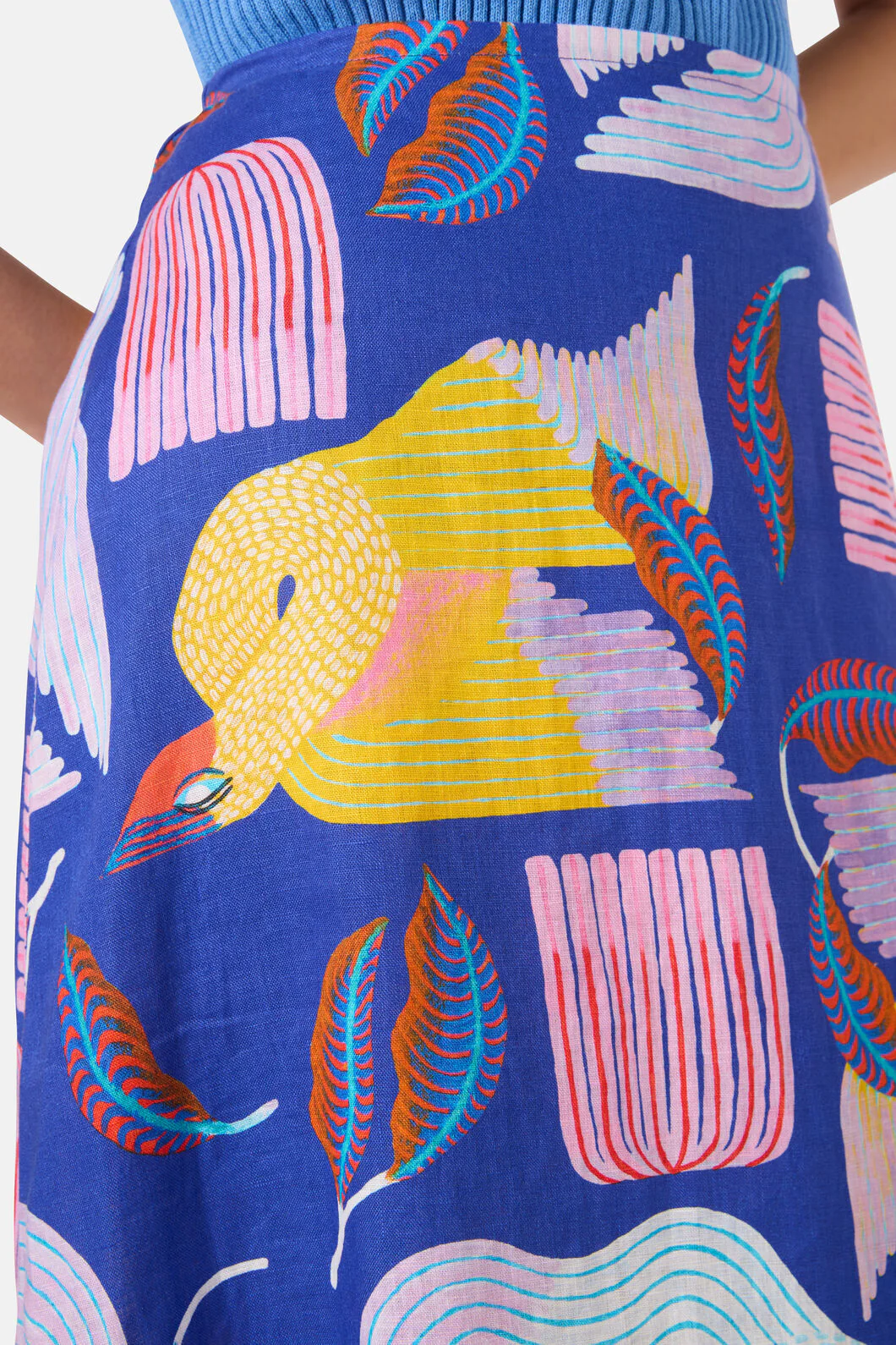 Past Lover Linen Print Skirt - Image 6