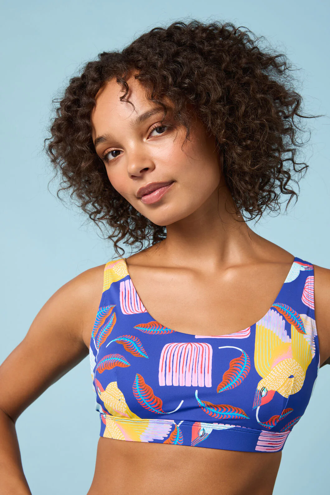Past Lovers Print Bikini Top