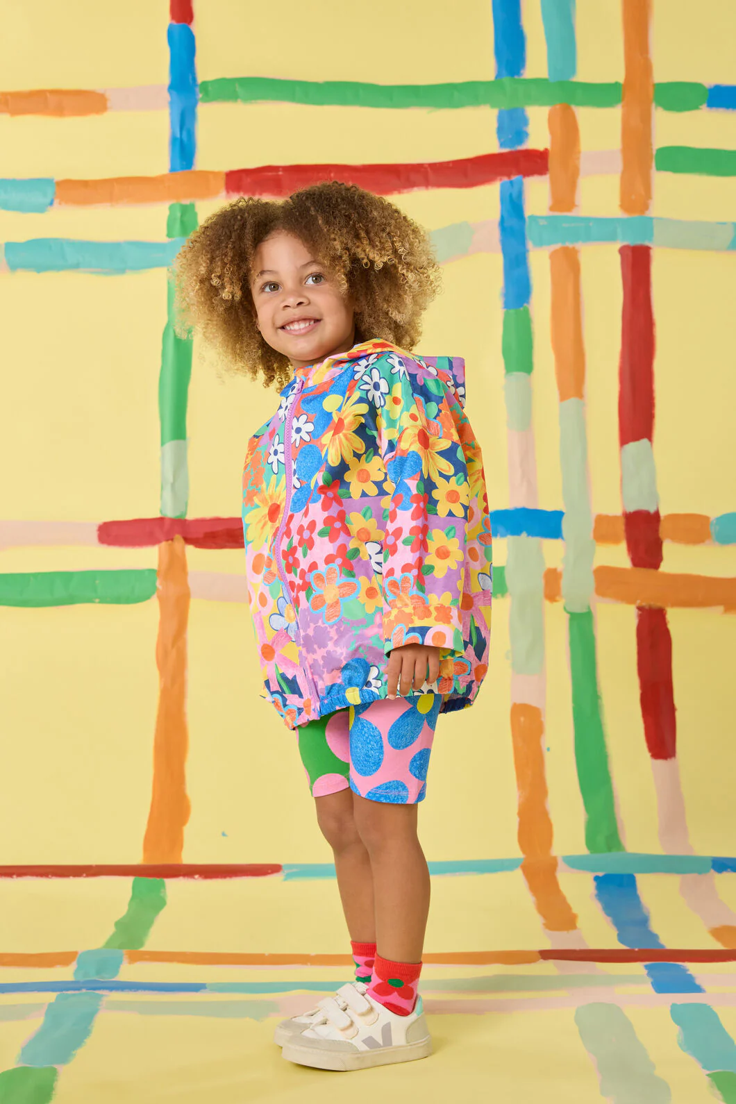Patchy Floral Kids Raincoat