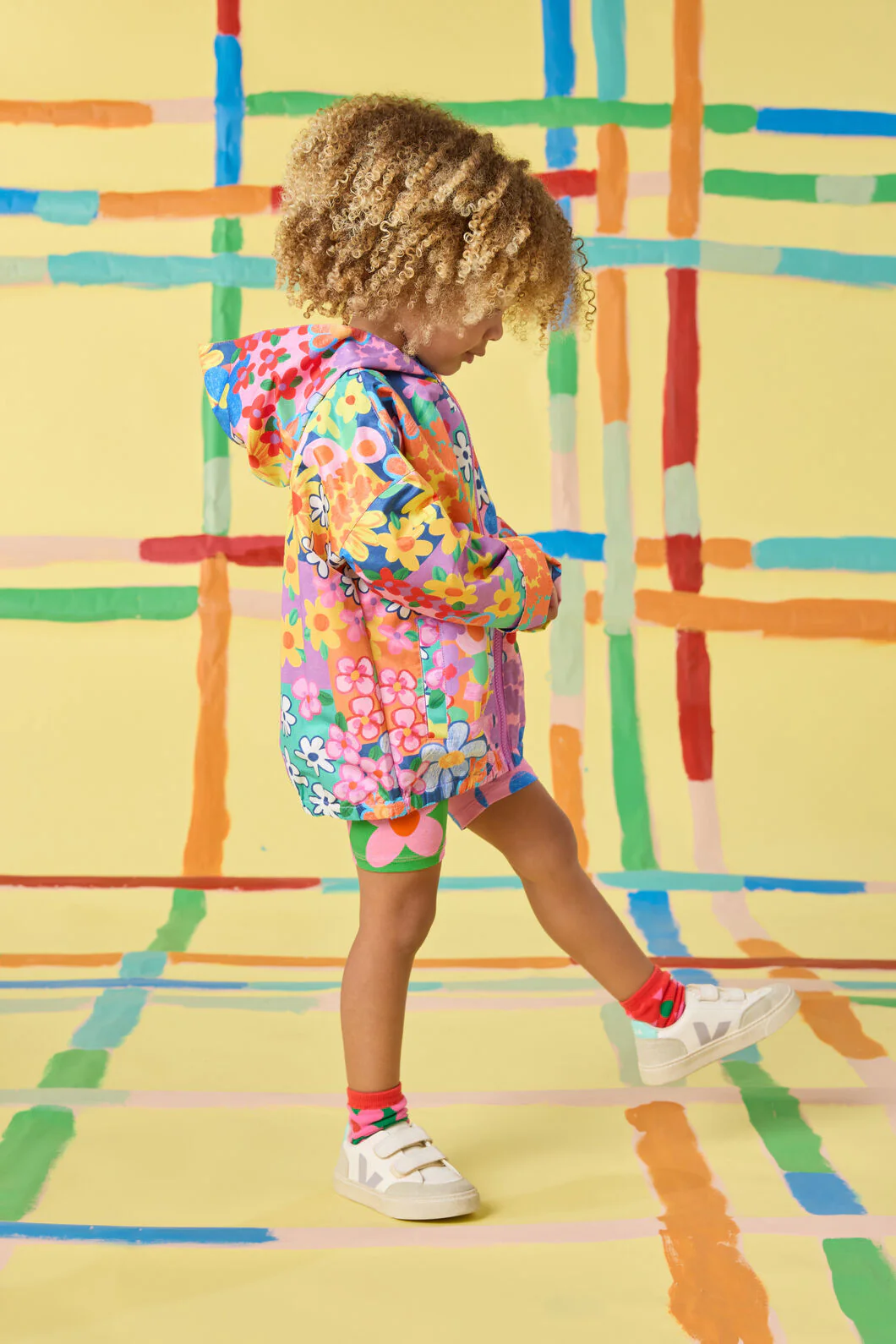 Patchy Floral Kids Raincoat - Image 2
