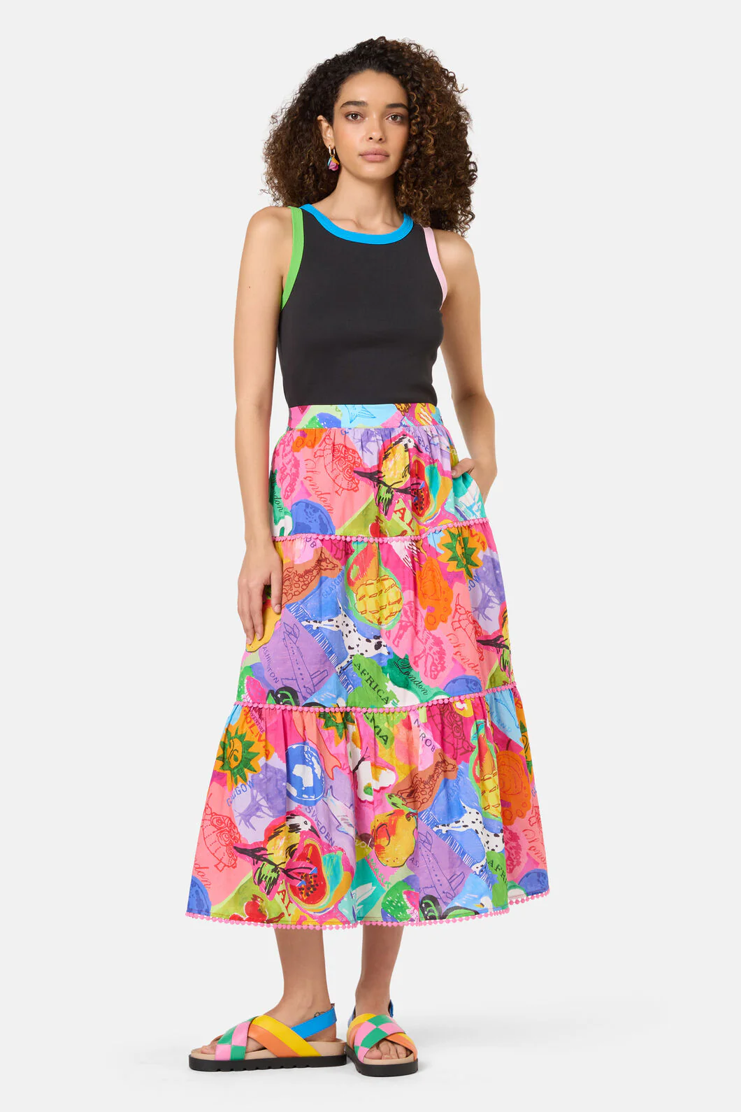 Pen Pals Printed Maxi Skirt