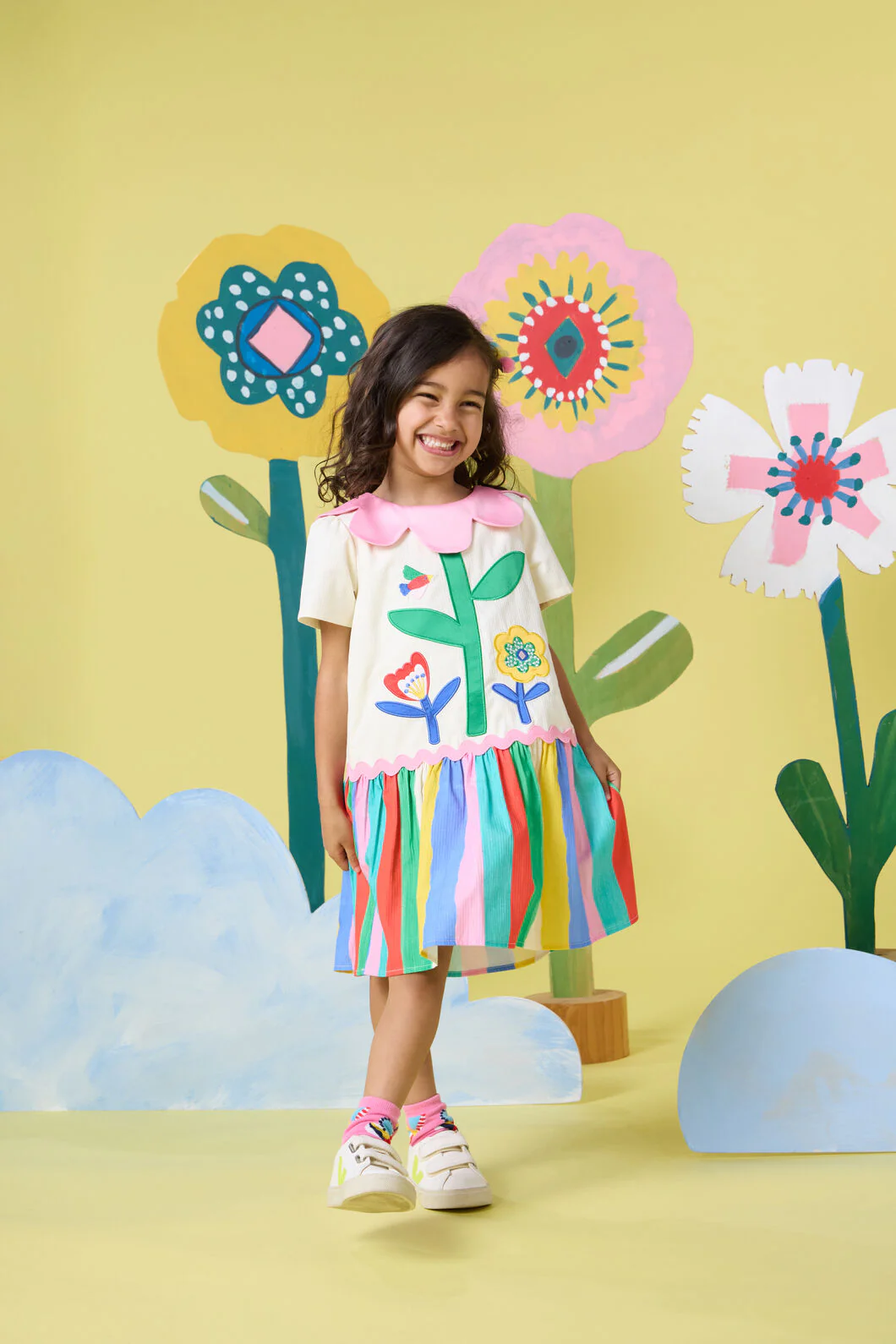 Petal Neck Kids Party Dress