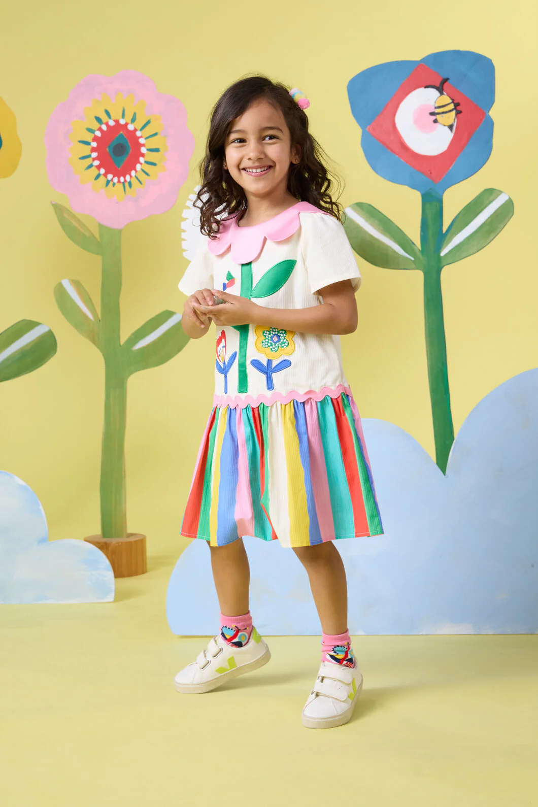 Petal Neck Kids Party Dress - Image 2