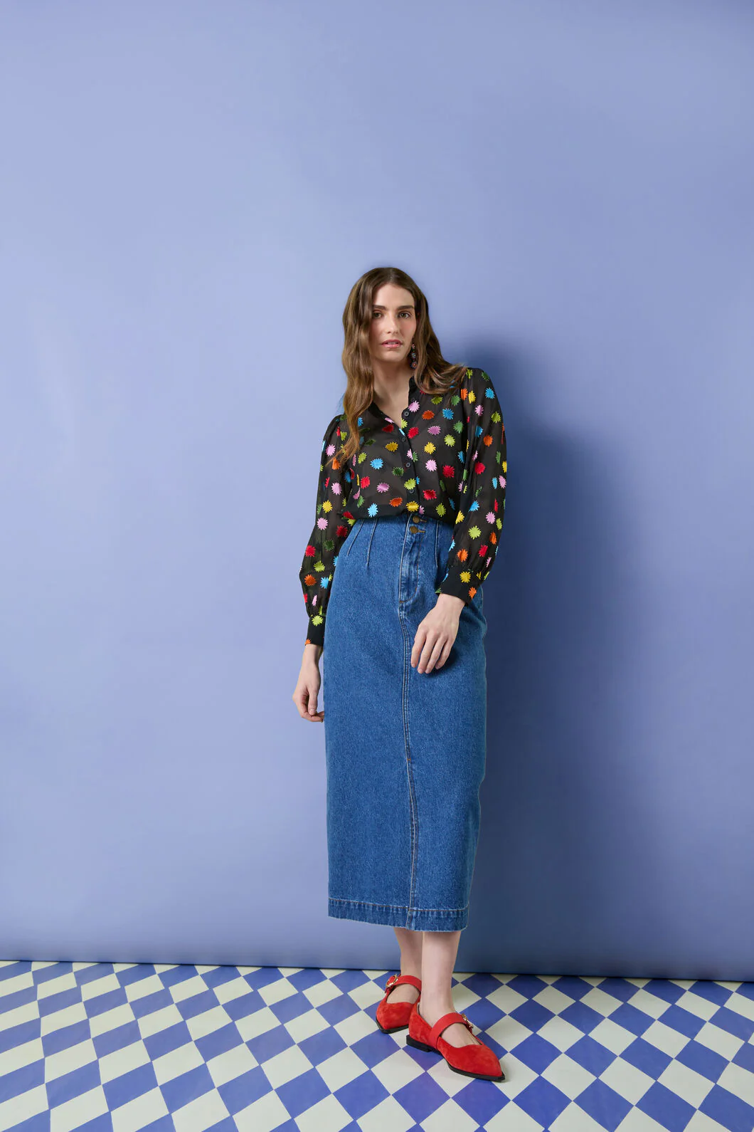 Peyton Denim Midi Skirt - Image 2