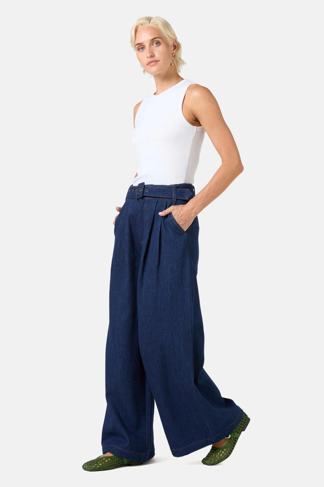 Pleat Palazzo Jeans - Image 2