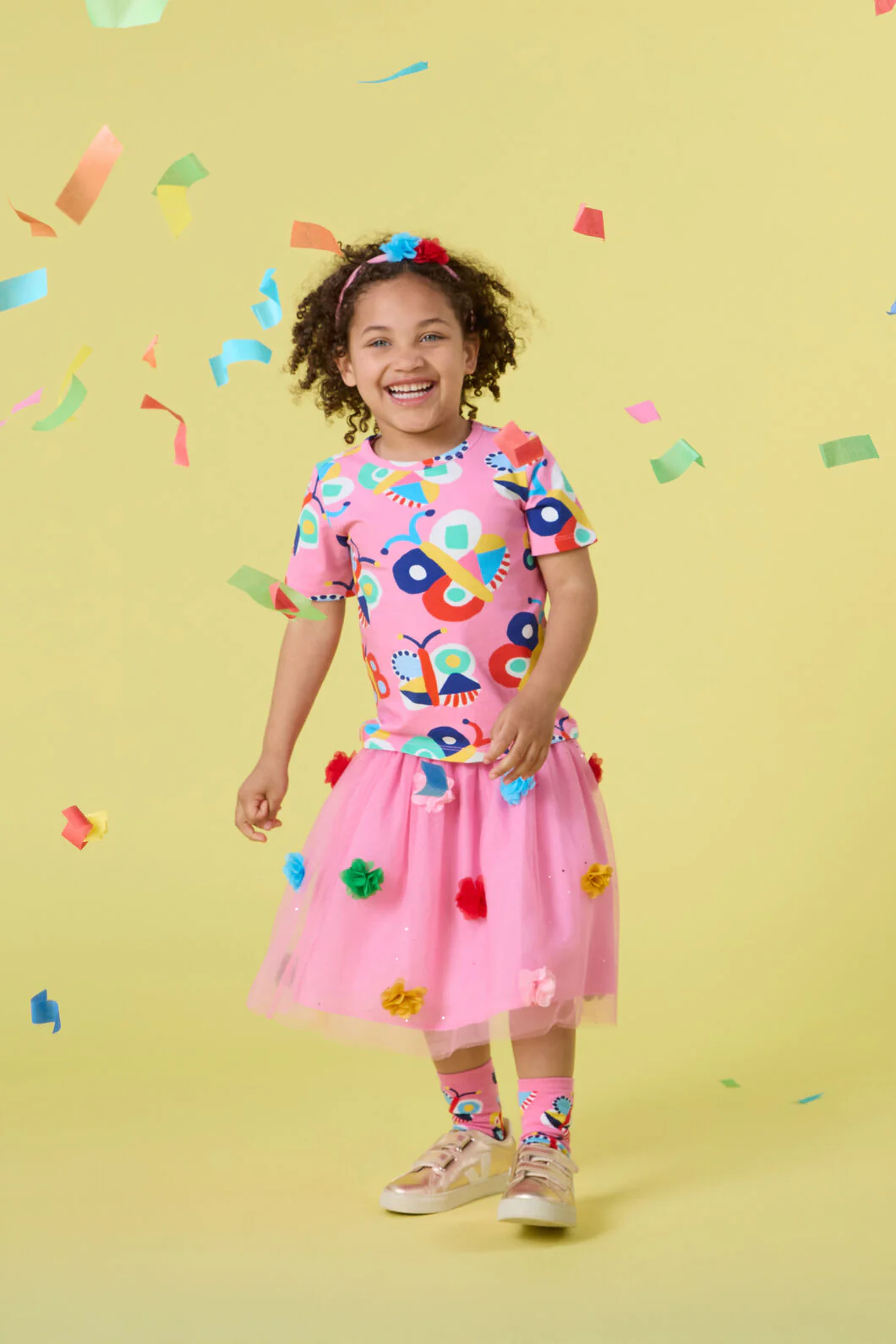 Pom Pom Mesh Kids Skirt
