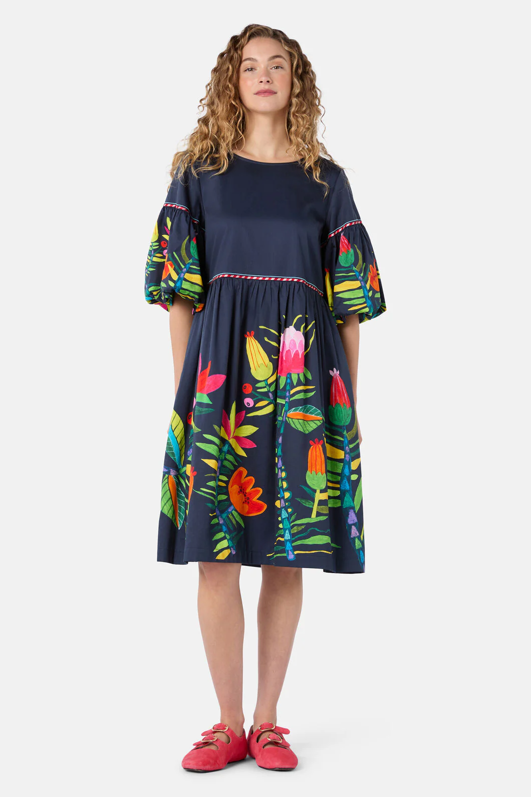 Pretty Protea Cotton Dress
