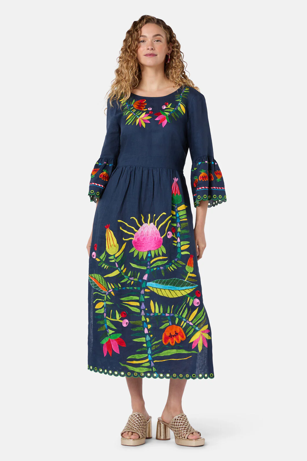 Pretty Protea Embroidered Dress - Image 2
