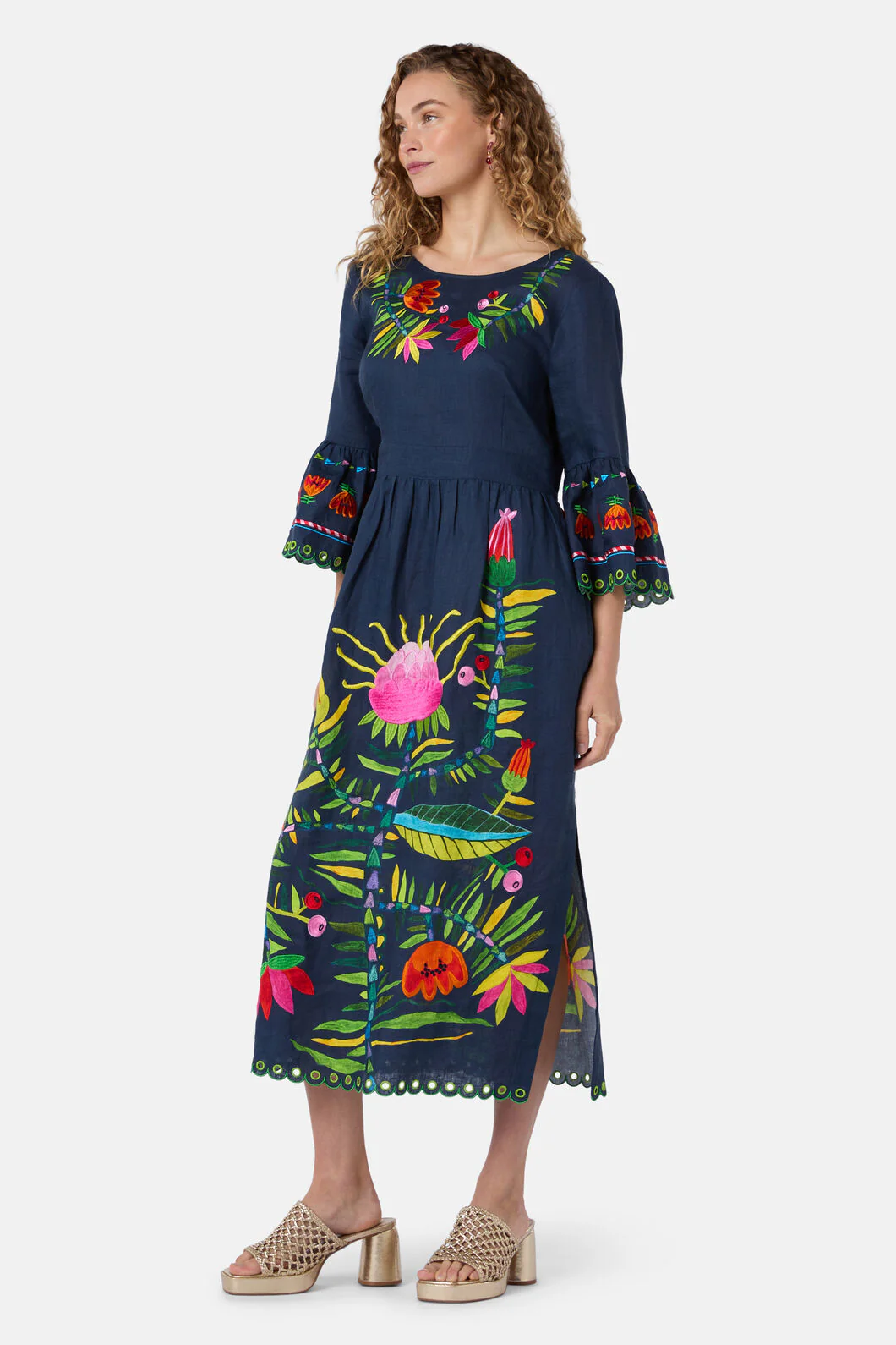 Pretty Protea Embroidered Dress - Image 3