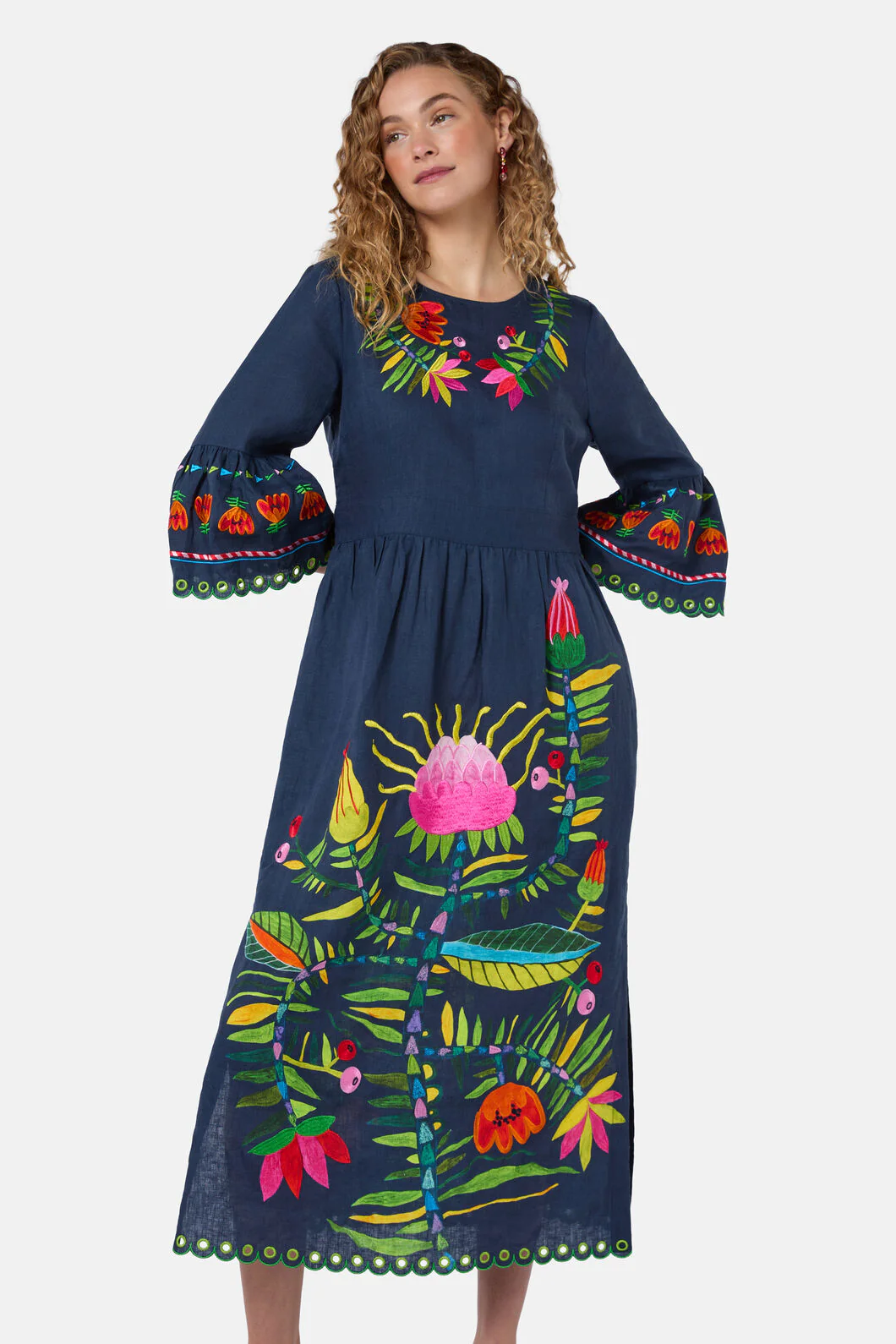 Pretty Protea Embroidered Dress - Image 5