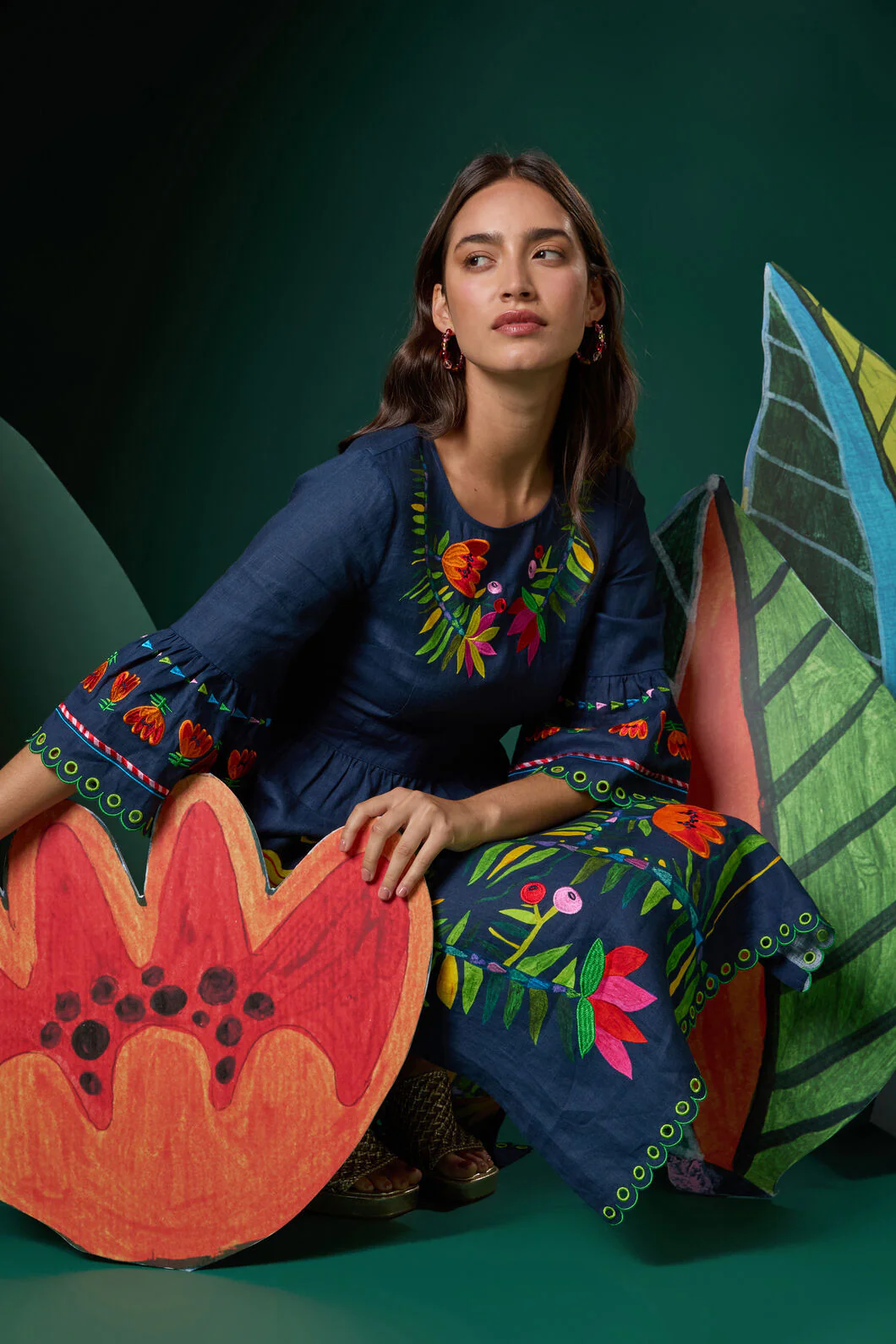Pretty Protea Embroidered Dress - Image 7