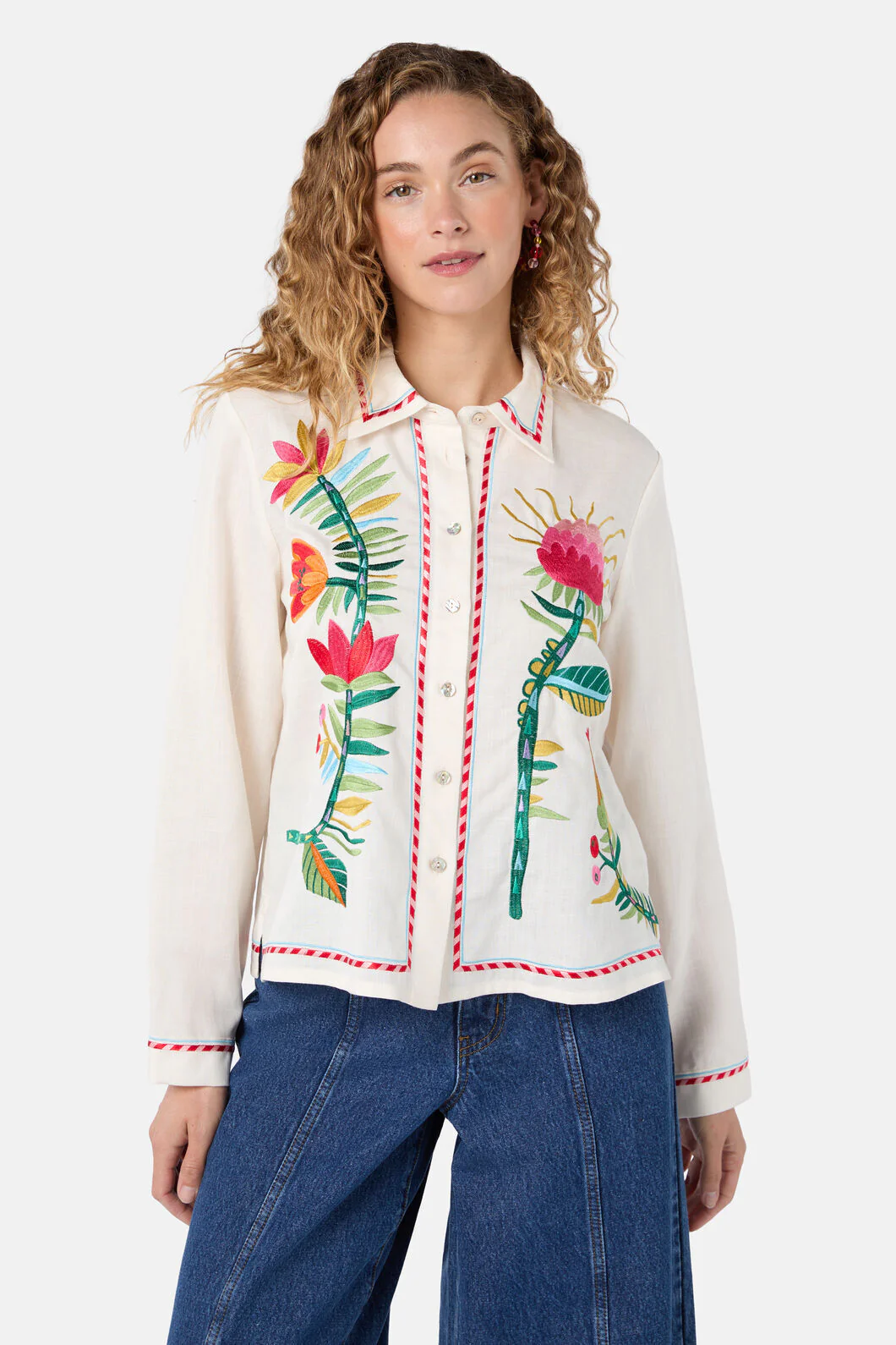 Pretty Protea Embroidered Shirt - Image 2