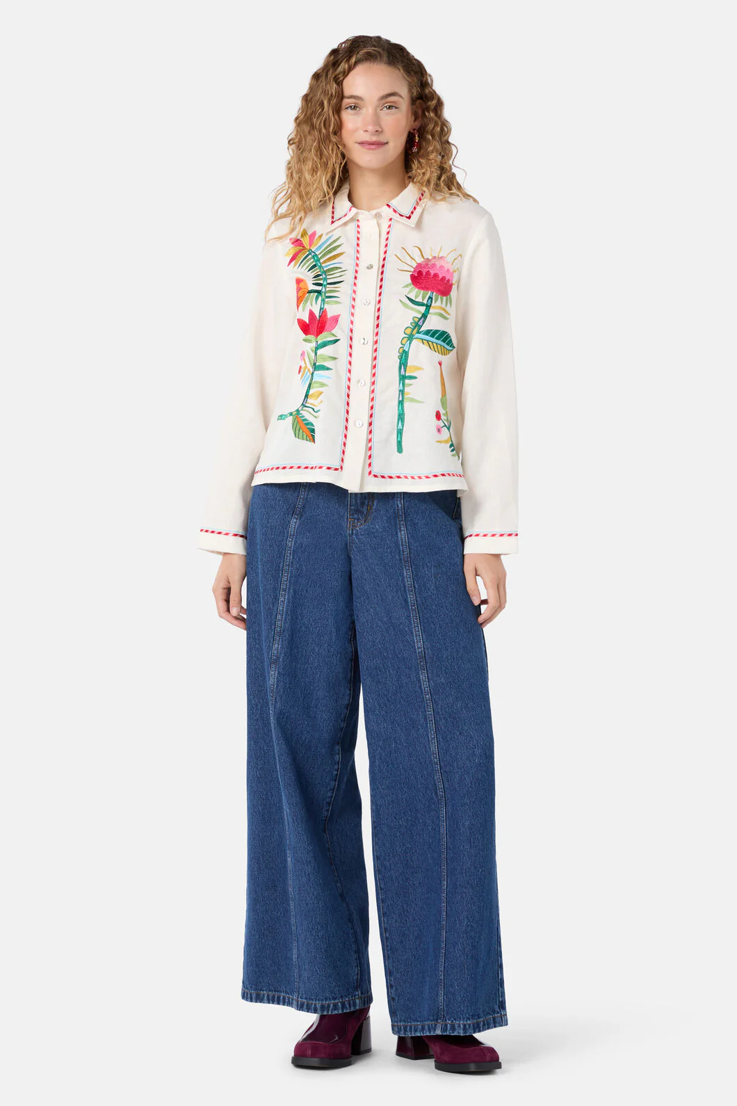 Pretty Protea Embroidered Shirt - Image 3