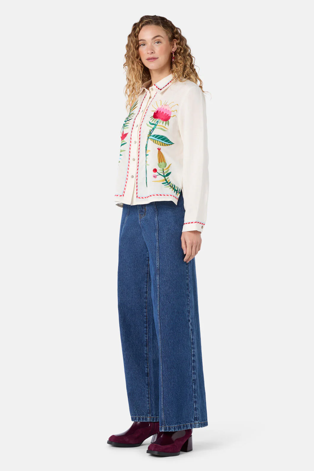 Pretty Protea Embroidered Shirt - Image 4