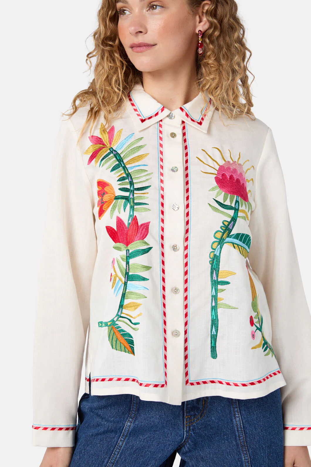 Pretty Protea Embroidered Shirt - Image 6