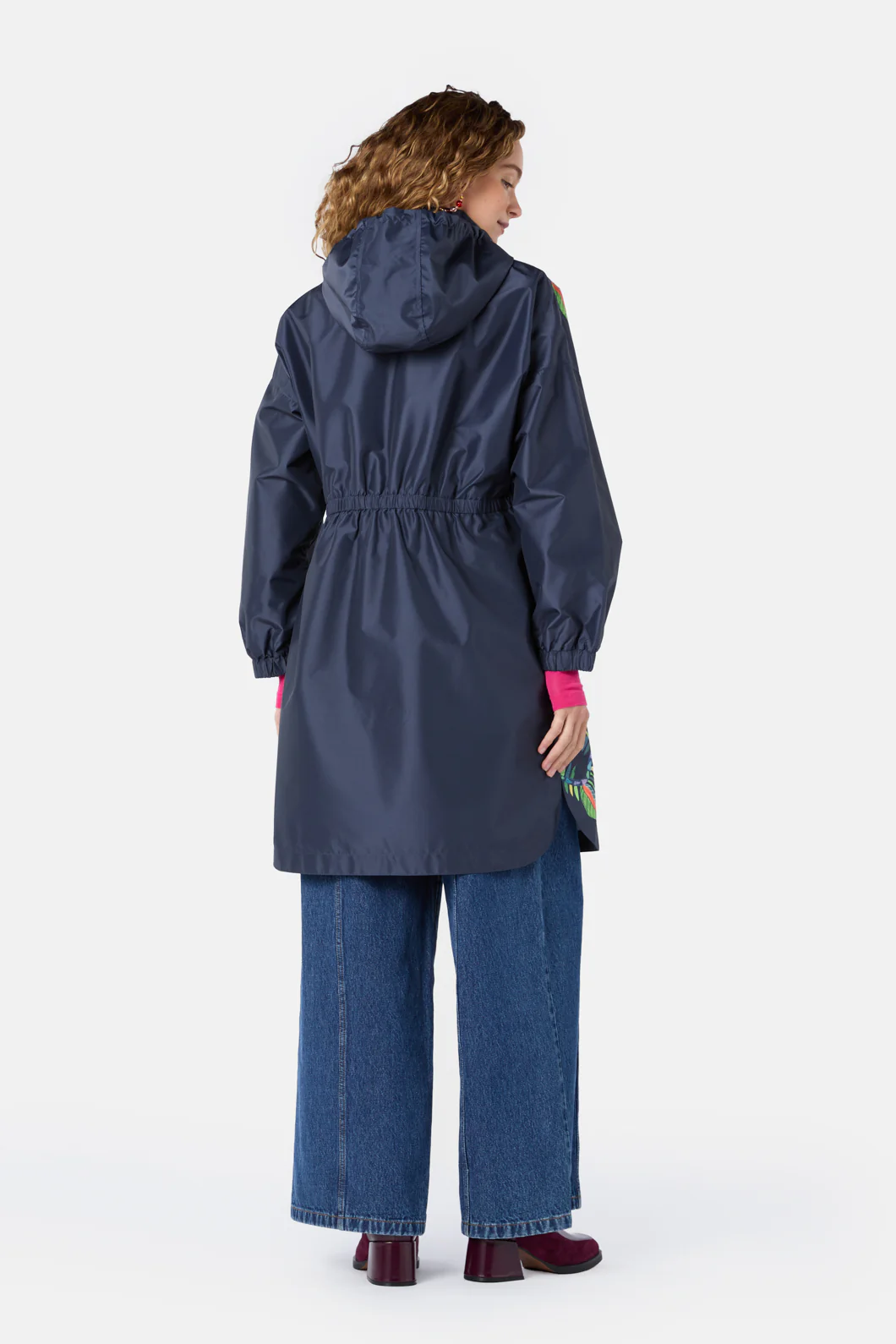 Pretty Protea Long Raincoat - Image 4