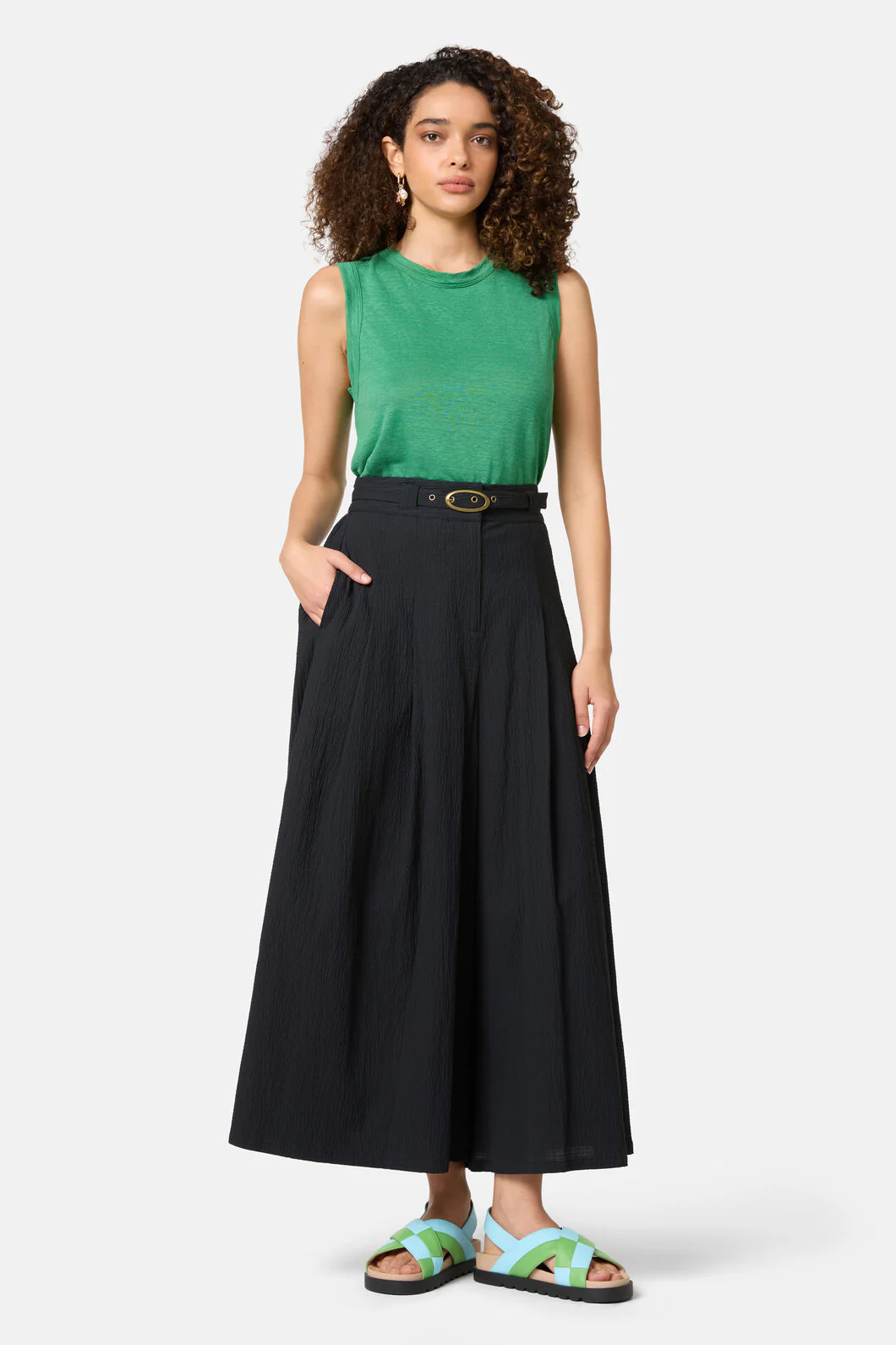 Pucker Up Cotton Skort